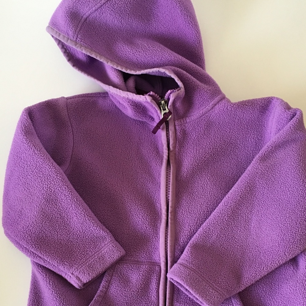 Lands End 3T purple zip fleece with hood
